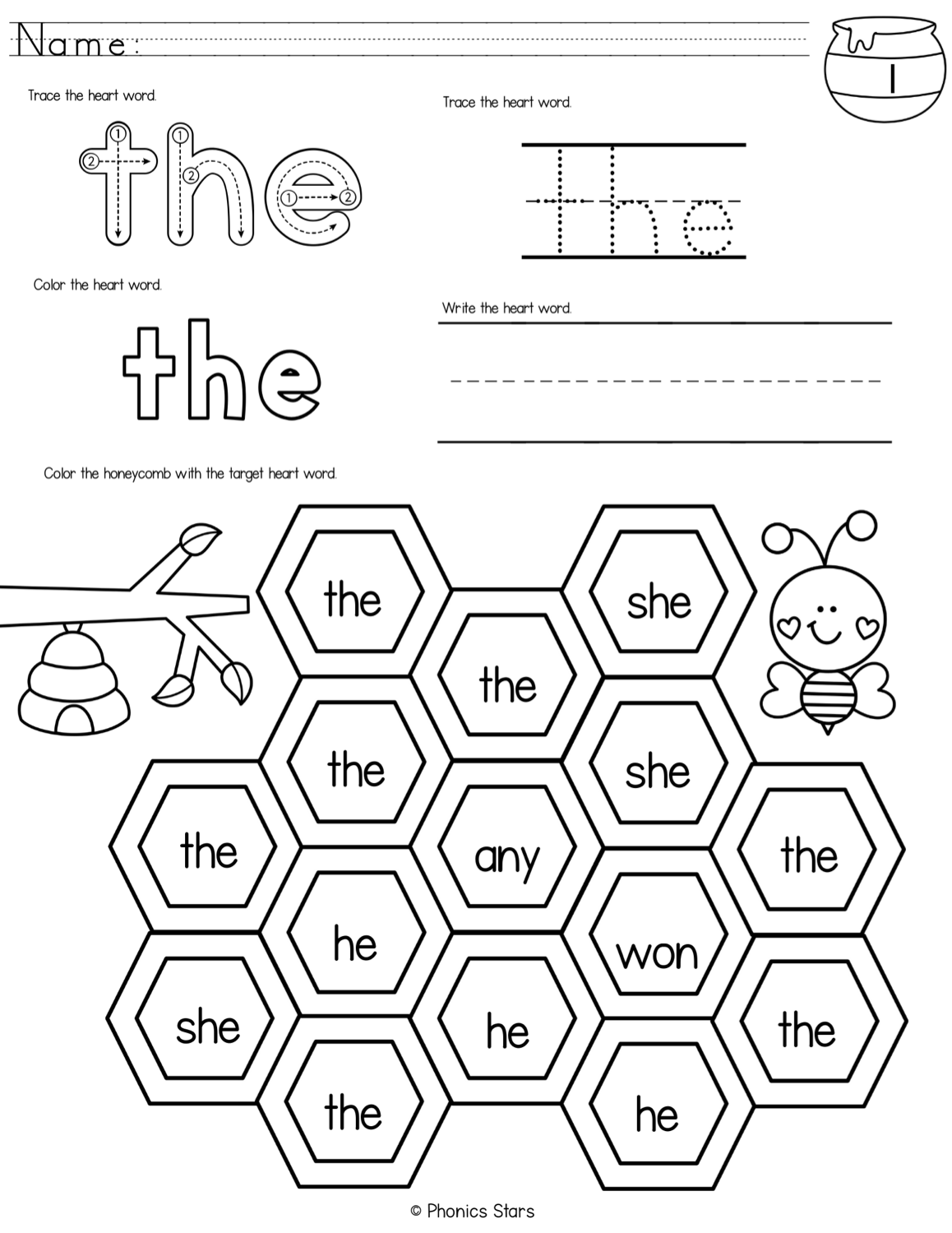 Heart Words Worksheet
