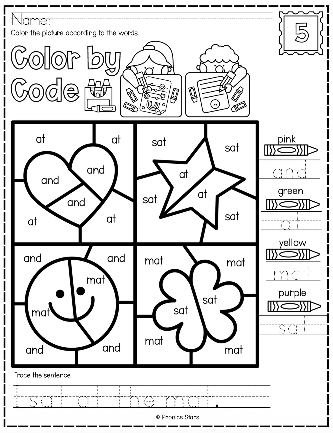 Color by Code worksheet preview